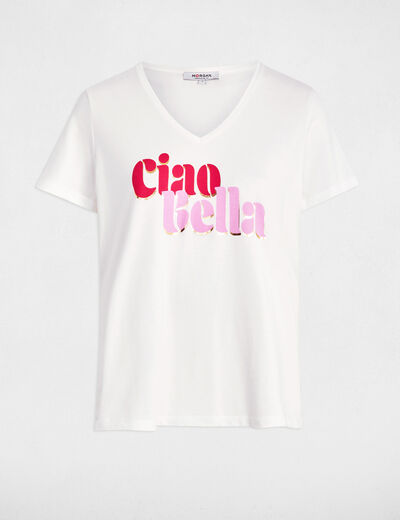 Camiseta con mensaje blanco mujer