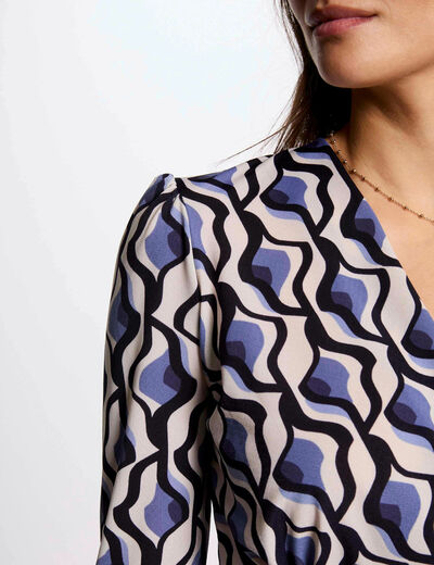 Camiseta manga larga multicolor mujer
