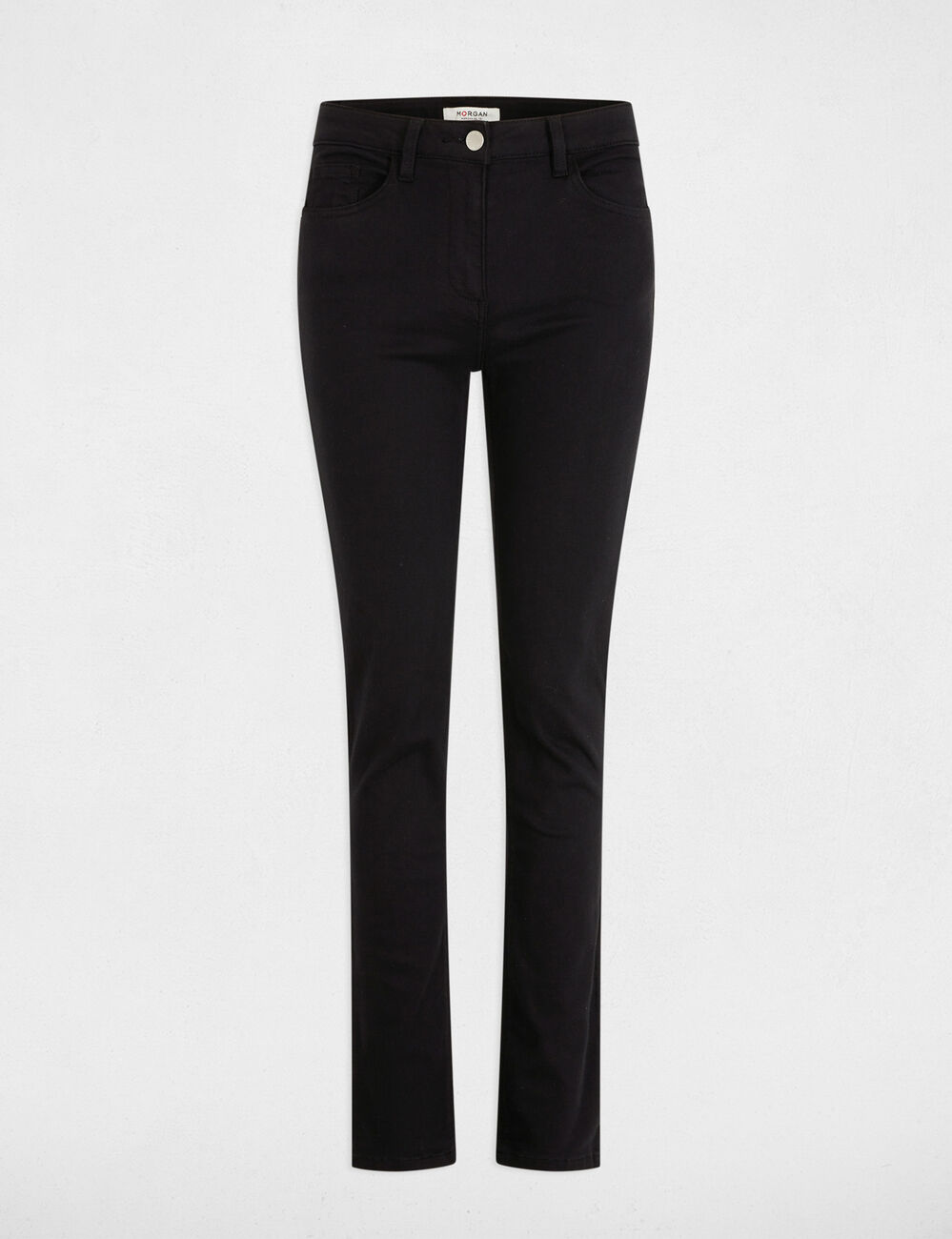 Pantal&oacute;n recto negro mujer