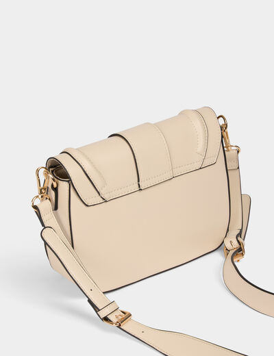 Bolso con bandolera marfil mujer