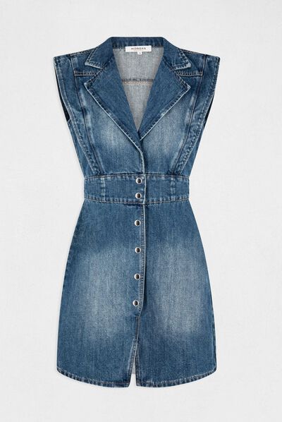 Vestido sin mangas entallado vaquero stone mujer