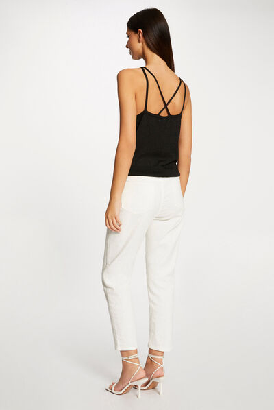 Top punto tirantes finos negro mujer