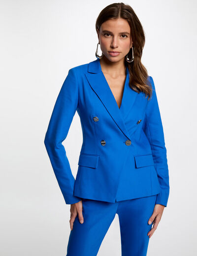 Americana doble botonadura azul eléctrico mujer