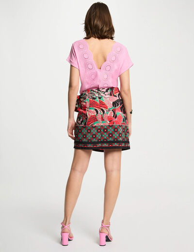 Falda estampada multicolor mujer