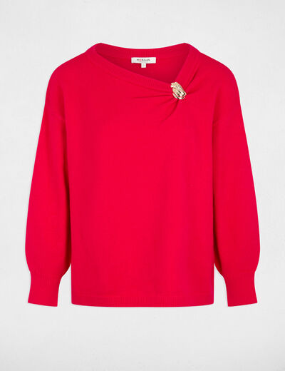 Jersey asim&eacute;trico con joya mujer