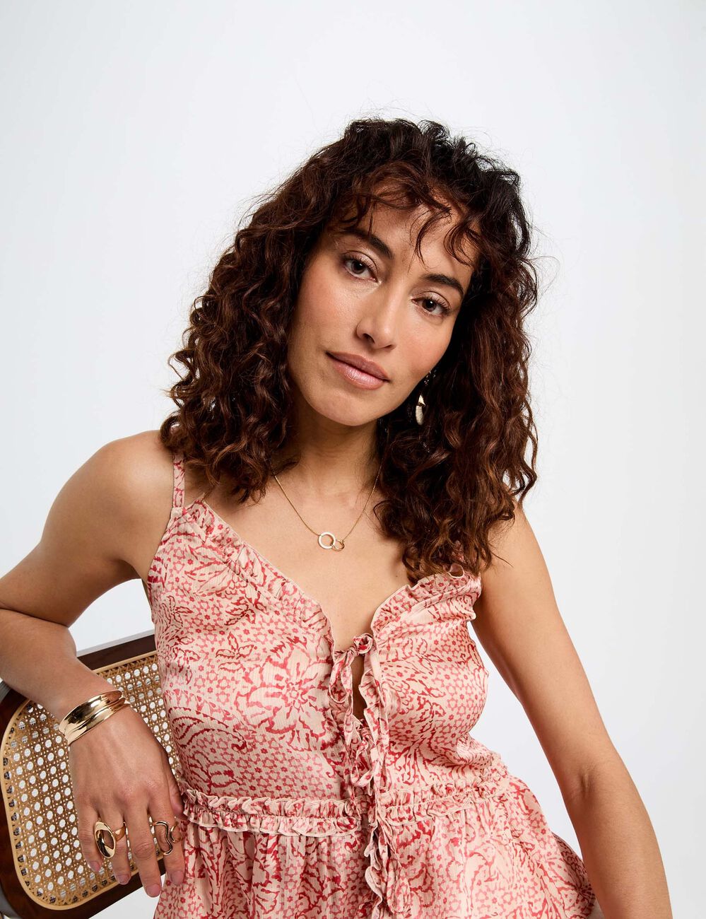 Top estampado con tirantes multicolor mujer