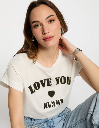 Camiseta con mensaje blanco mujer