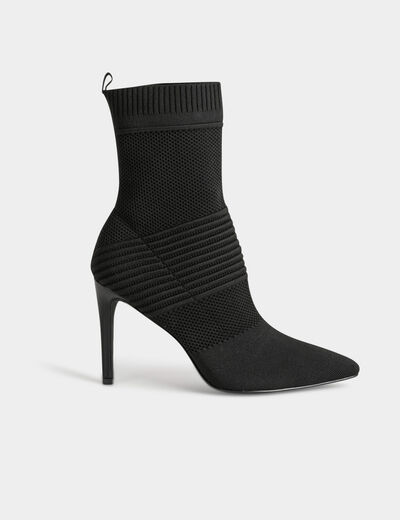 Botines de tacones de aguja negro mujer