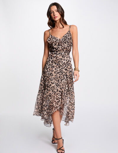 Vestido ajustado estampado multicolor mujer