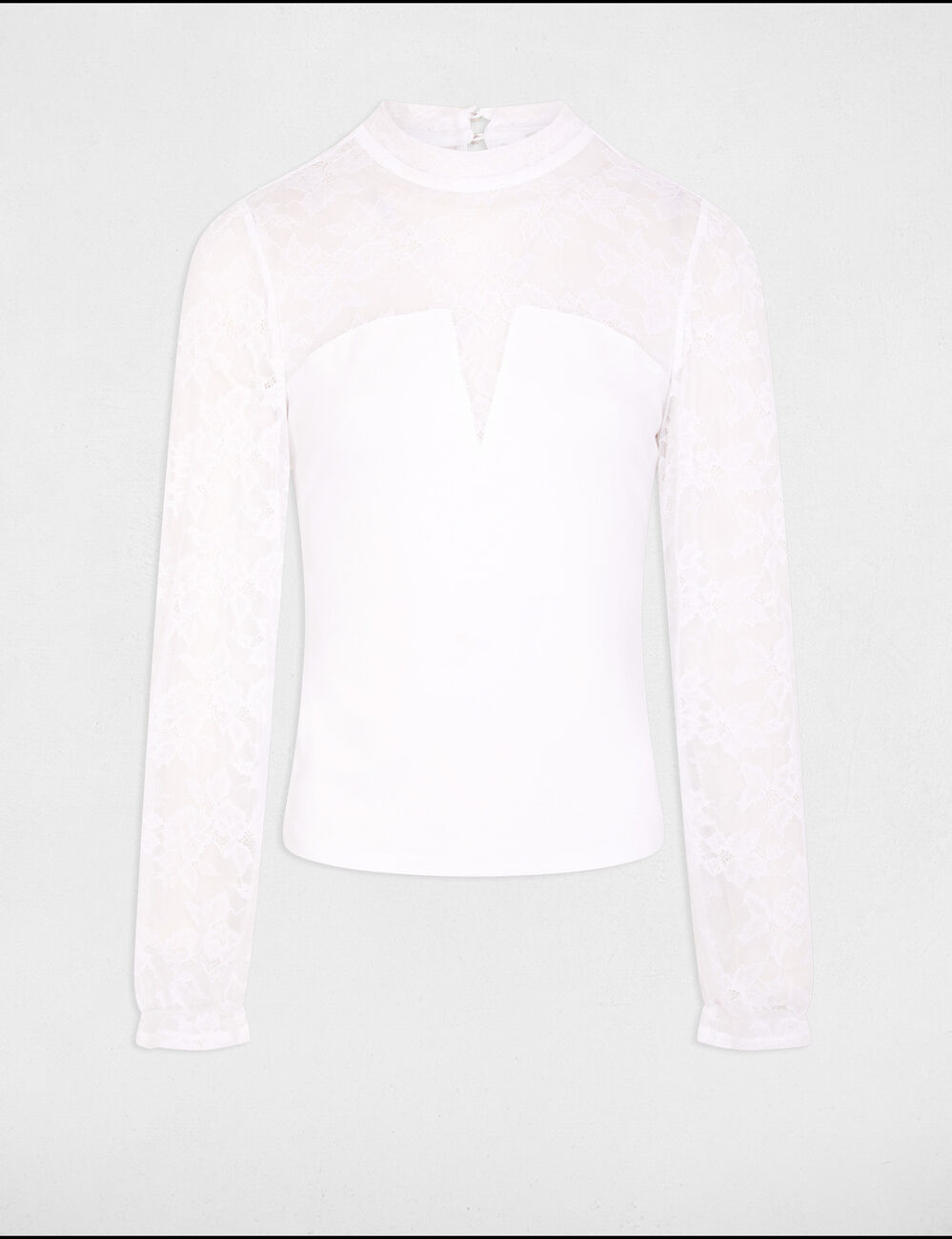 Camiseta manga larga blanco mujer