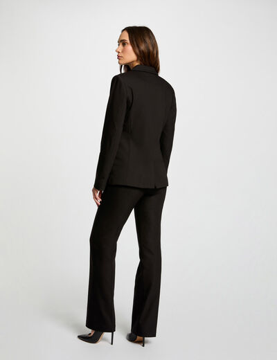 Chaqueta detalles cremallera negro mujer