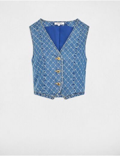 Chaleco vaquero sin mangas denim stone mujer