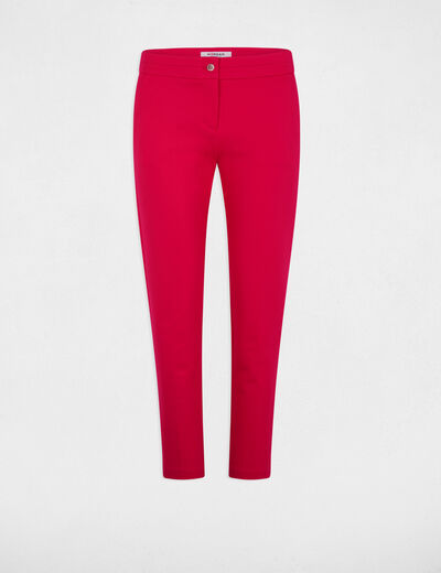 Pantalón cigarette con pinzas rosa frambuesa mujer