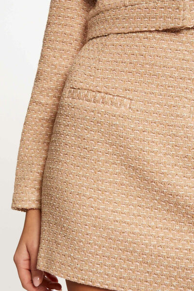 Falda recta talle alto multicolor mujer