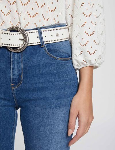 Vaquero slim talle estándar denim stone mujer