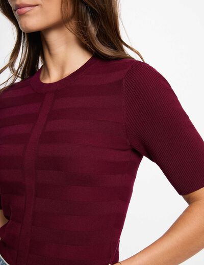 Jersey manga corta burdeos mujer