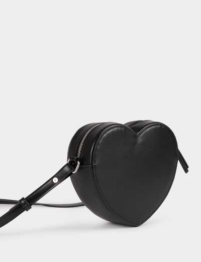 Bolso forma de corazon negro mujer