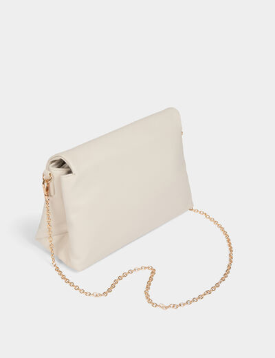 Bolso cartera de mano marfil mujer