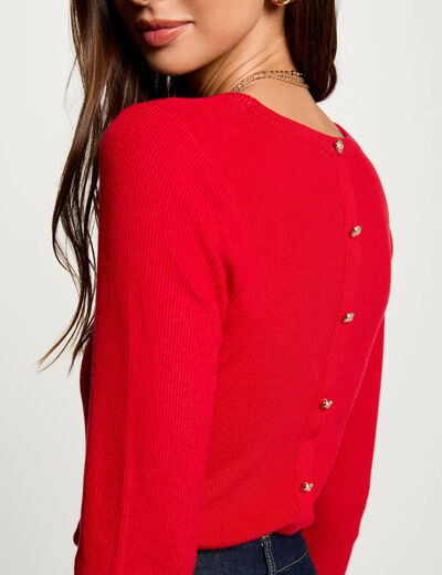 Jersey manga 3/4 rojo mujer