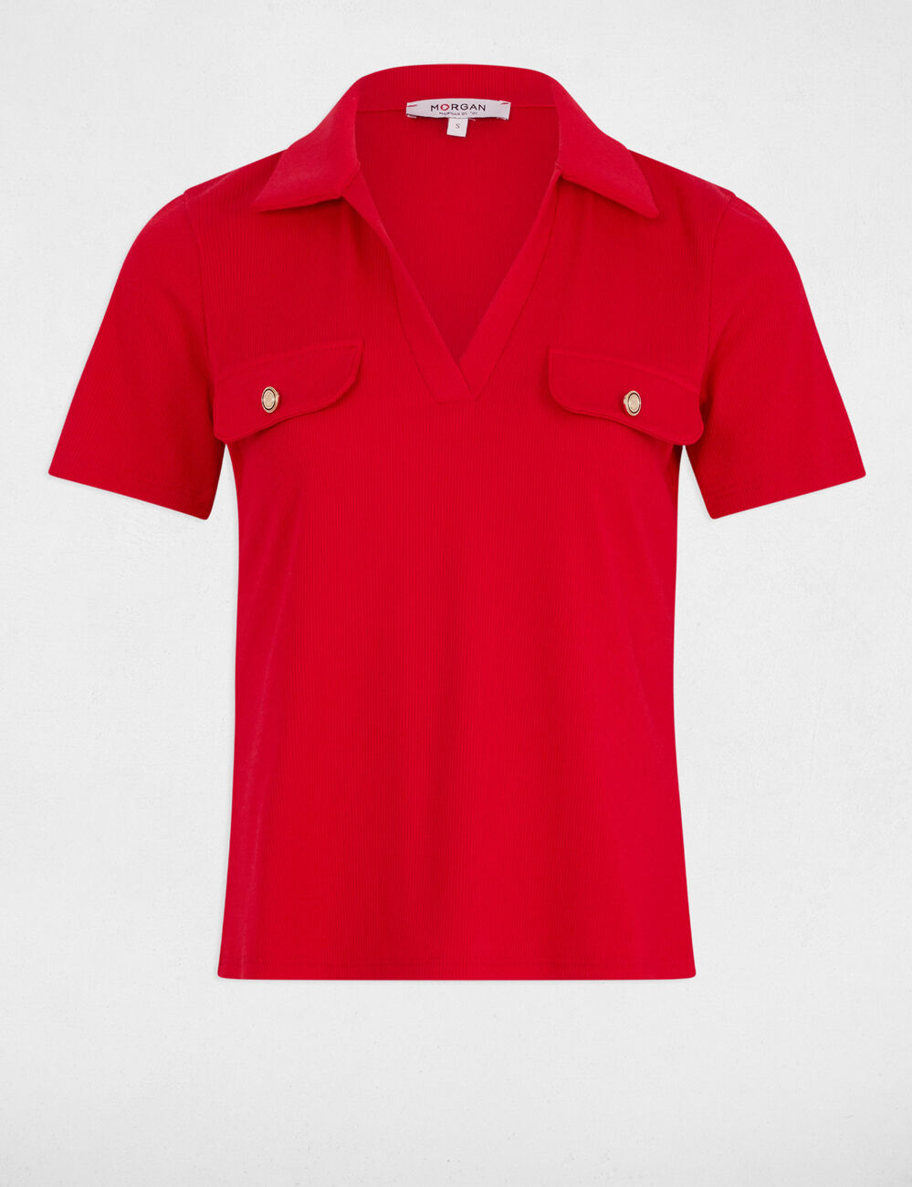 Camiseta manga corta rojo mujer