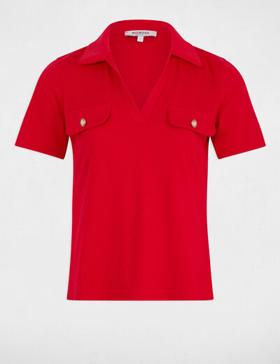 Camiseta manga corta rojo mujer
