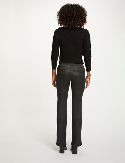 Jersey cuello barco negro mujer