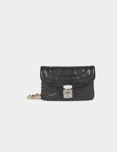 Bolso con asa de cadena negro mujer