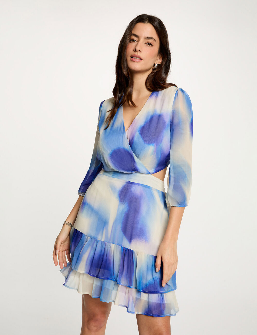 Vestido corto ajustado multicolor mujer