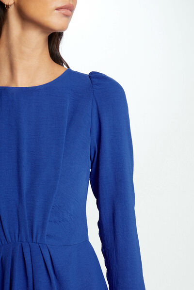 Vestido corto ajustado azul eléctrico mujer