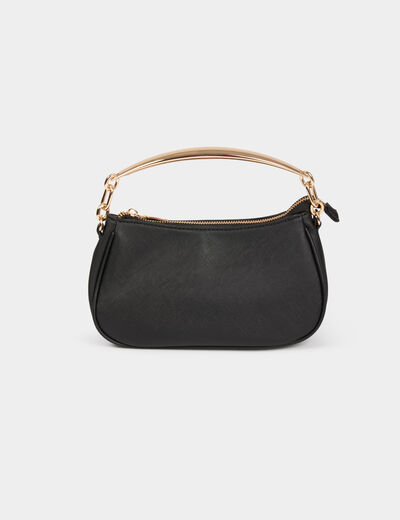 Bolso bandolera de polipiel negro mujer