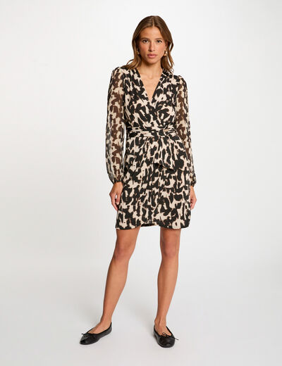 Vestido corto estampado multicolor mujer