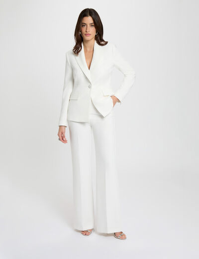Pantal&oacute;n ancho de tiro alto blanco mujer