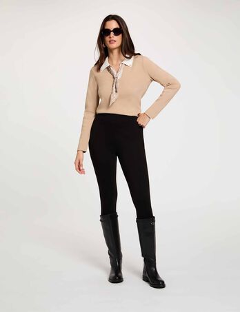 Pantal&oacute;n legging liso negro mujer