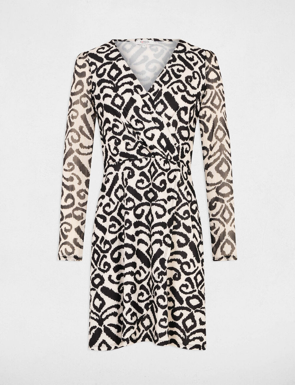 Vestido midi evasé estampado multicolor mujer