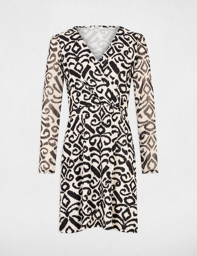 Vestido midi evasé estampado multicolor mujer
