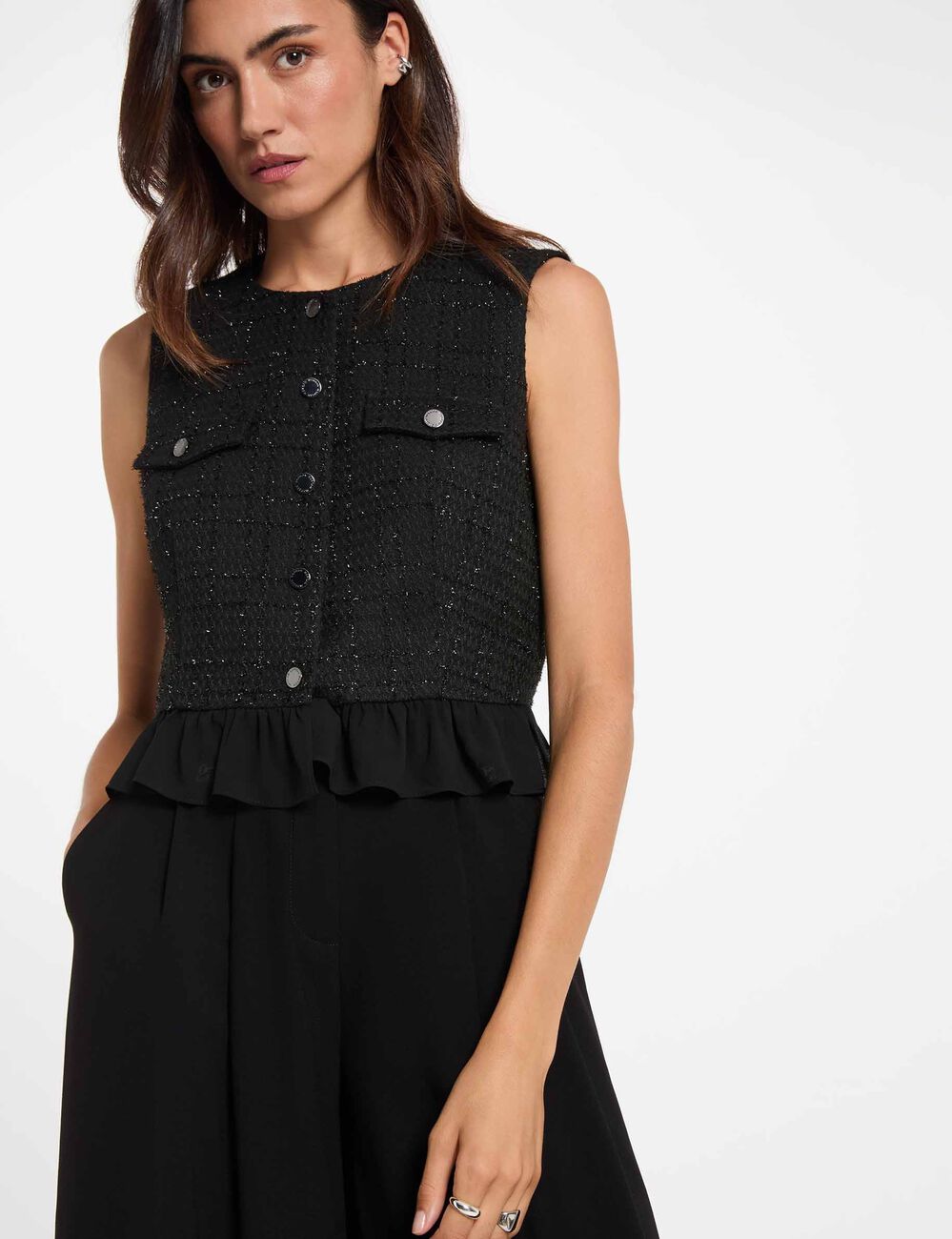 Camisa sin mangas negro mujer