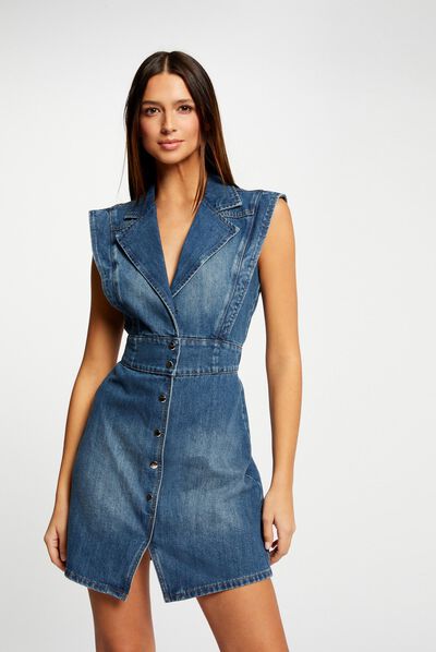 Vestido sin mangas entallado vaquero stone mujer