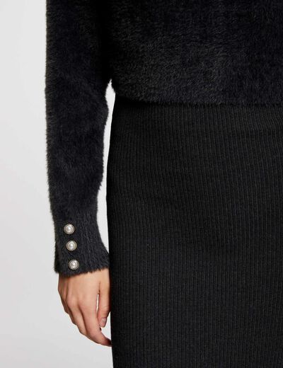 Vestido punto 2 en 1 ajustado gris oscuro mujer