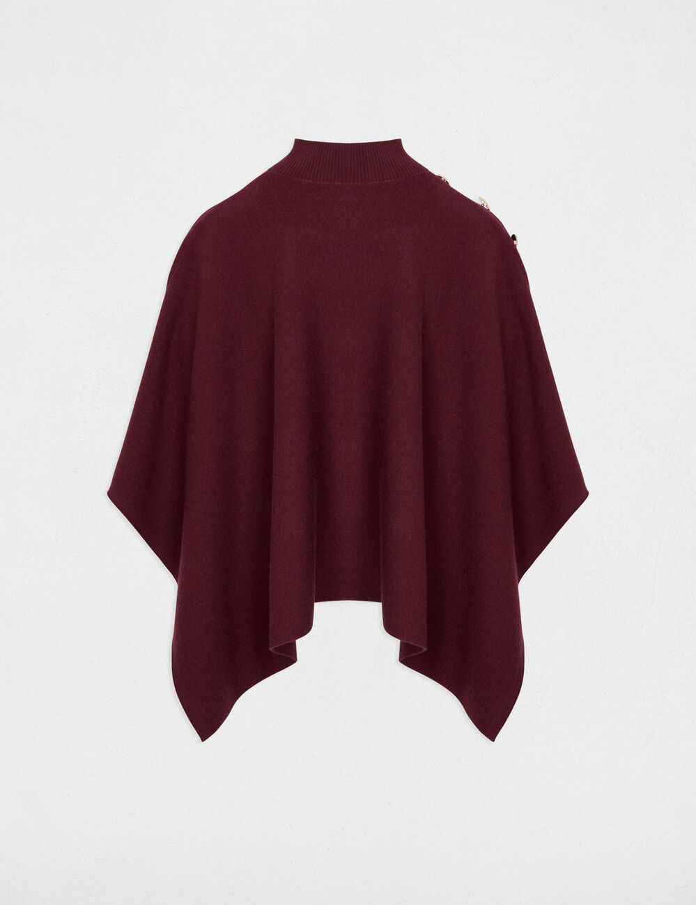 Capa con cuello alto ciruela mujer