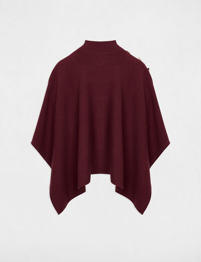 Capa con cuello alto ciruela mujer