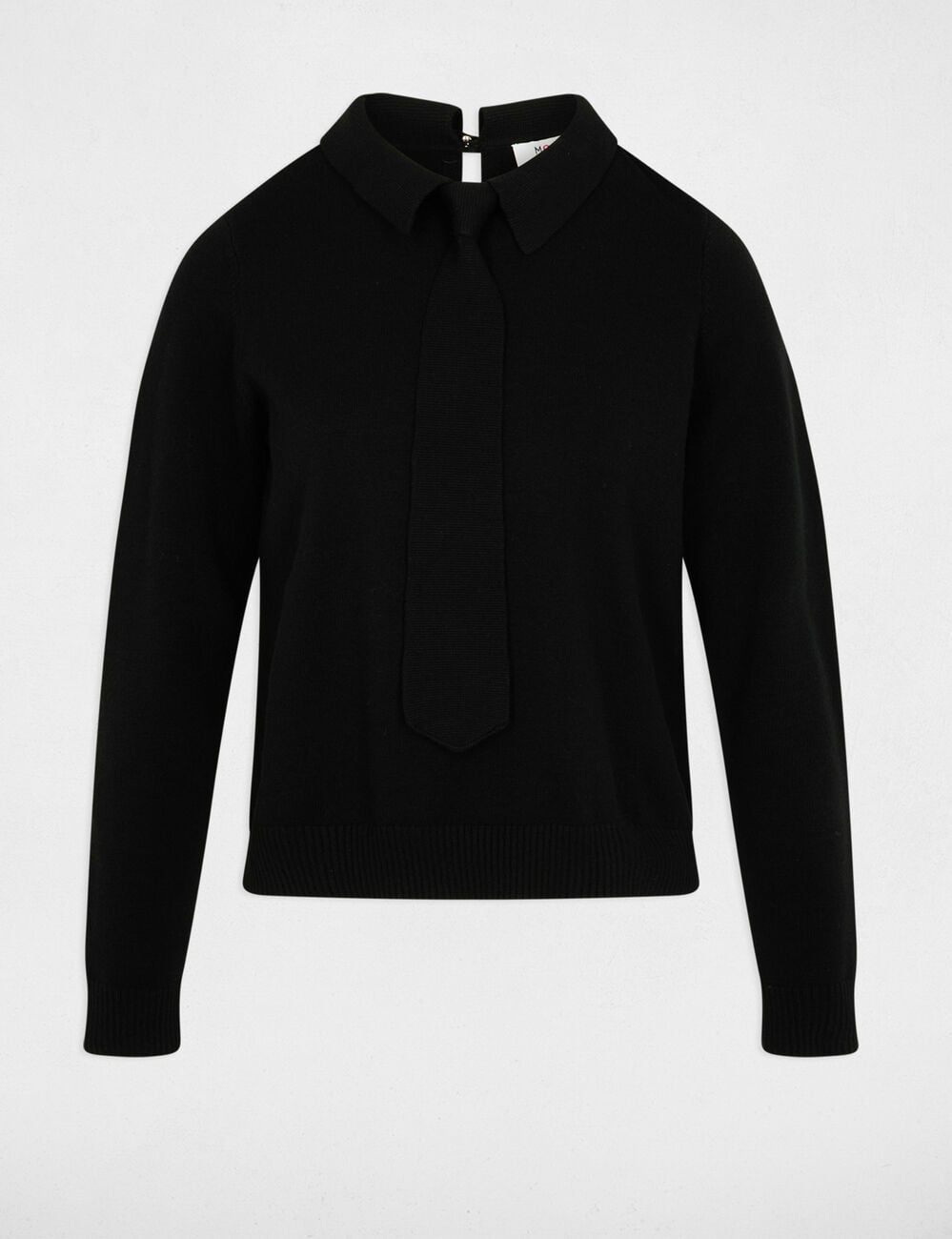 Jersey con cuello vuelto negro mujer