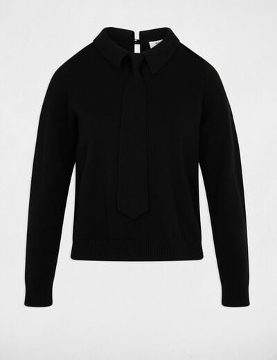 Jersey con cuello vuelto negro mujer