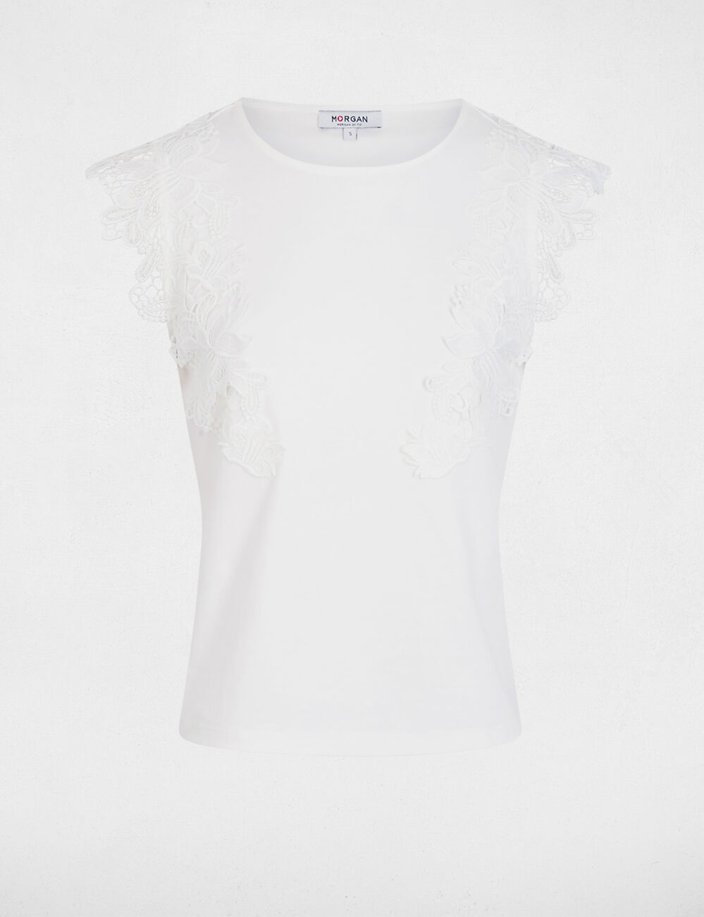 Camiseta manga corta blanco mujer