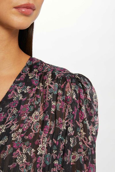 Camisa manga larga estampada multico mujer