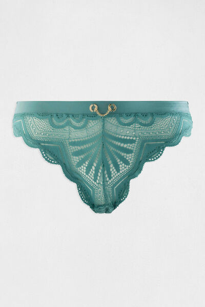 Slip de encaje azul mujer