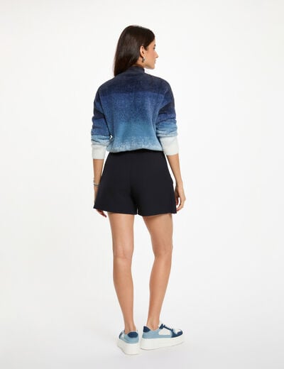 Jersey con cuello alto azul mujer