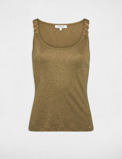 Top con tirantes finos verde caqui mujer