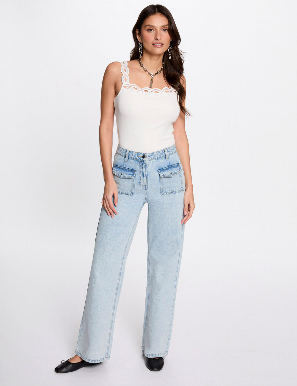Top tirantes anchos blanco mujer