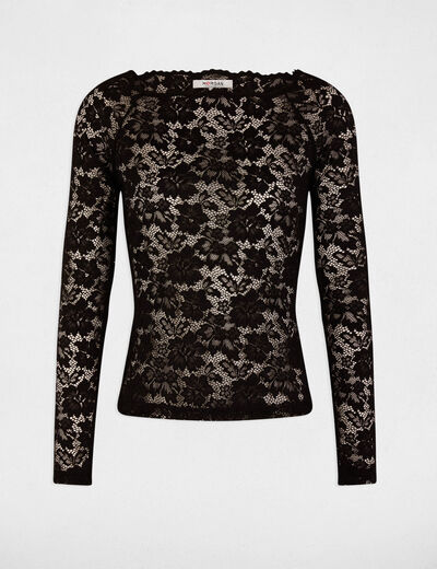 Camiseta manga larga negro mujer