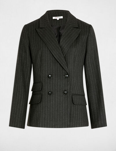 Americana con rayas gris oscuro mujer